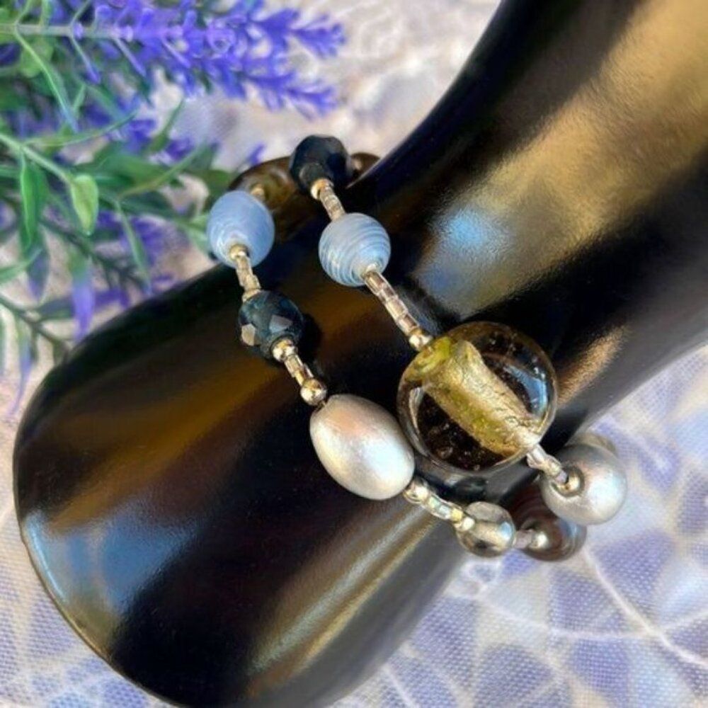 Vintage 90's Premier Designs Art Glass Bracelet - Picture 4 of 10